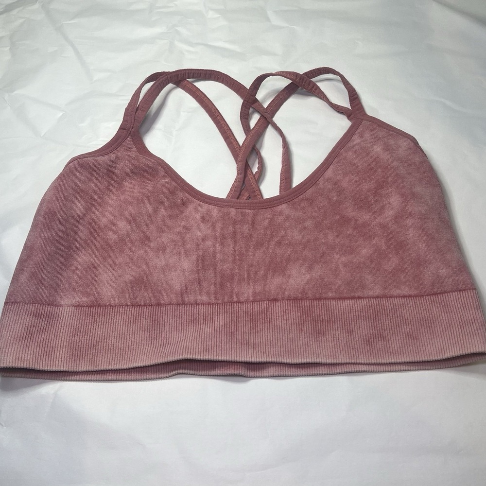 Colosseum Women's Pink Acid Wash sport bra Size XS Halter Top Crop